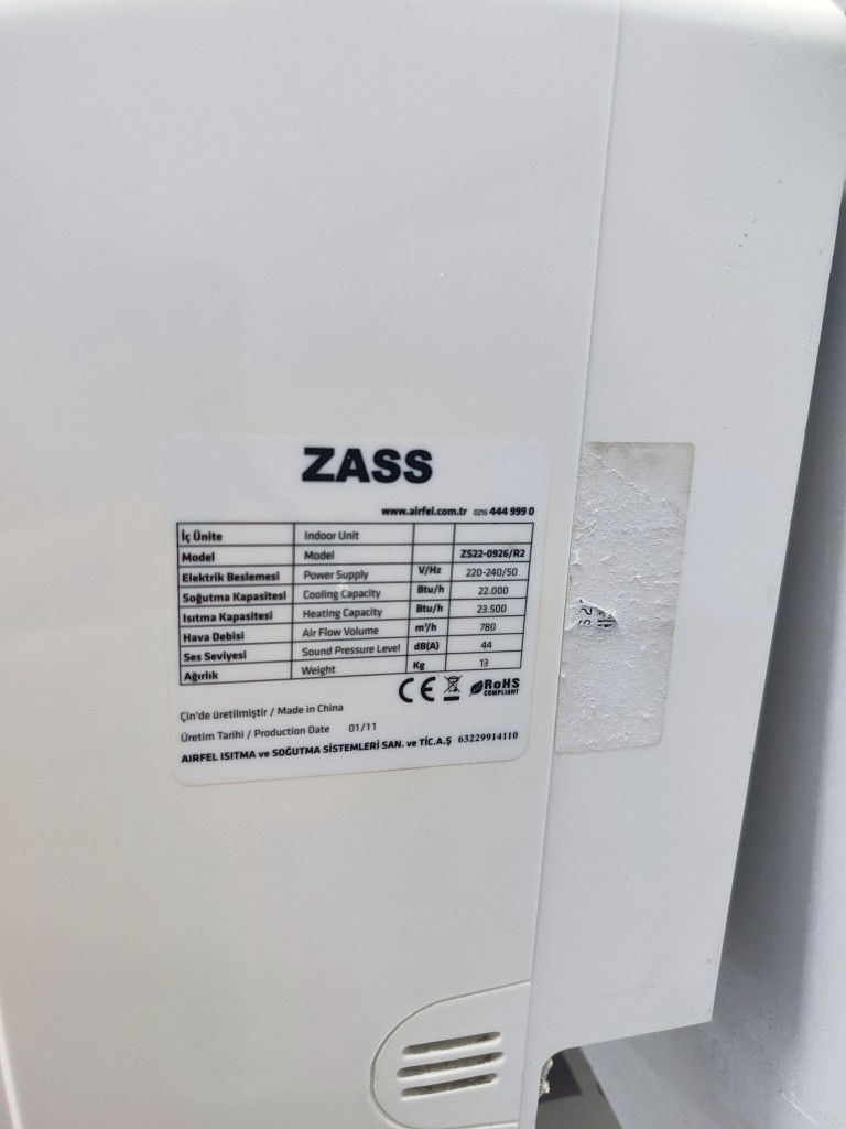Zass 22000 Btu On-Off Klima görsel 4
